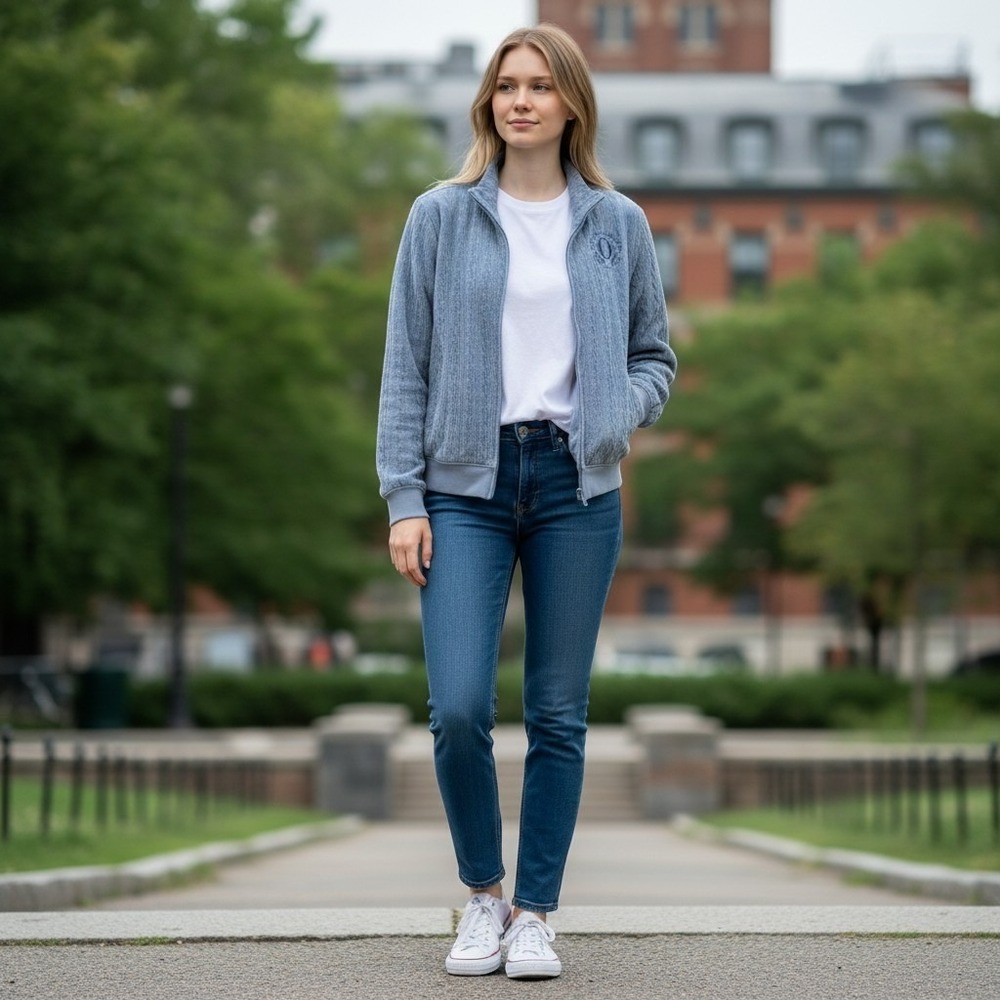 Offline by Aerie  XL Blue Cable Knit Lounge Sweatshirt 
Athletics Logo Full Zip